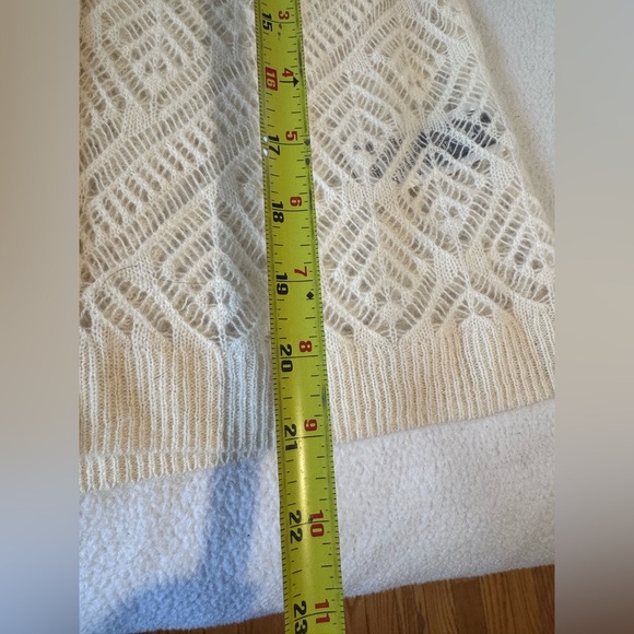 J. Crew 100% Cashmere pointelle button-up short-sleeve cardigan in S - Picture 11 of 15